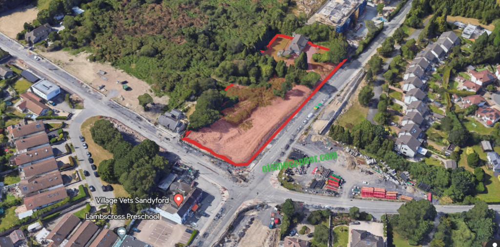 Planning application site for housing and retail at Lamb's Cross