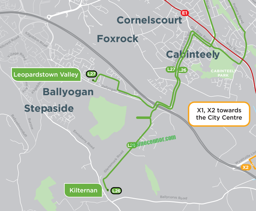 L26 and L27 buses running as part of Kilternan Bus Connects changes