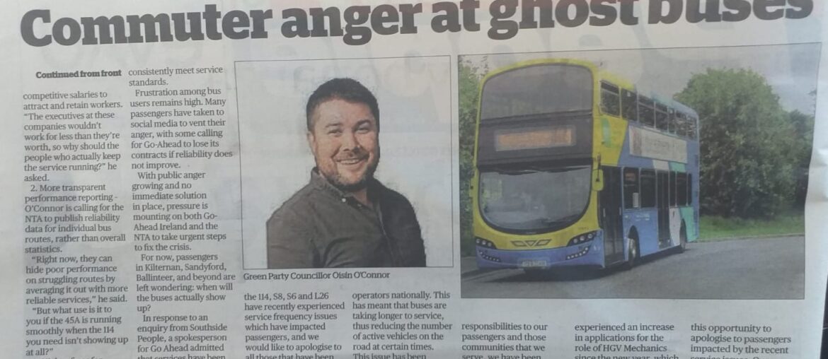 commuter anger at ghost bus issues Southside People local newspaper cover issues with Go Ahead buses not showing up