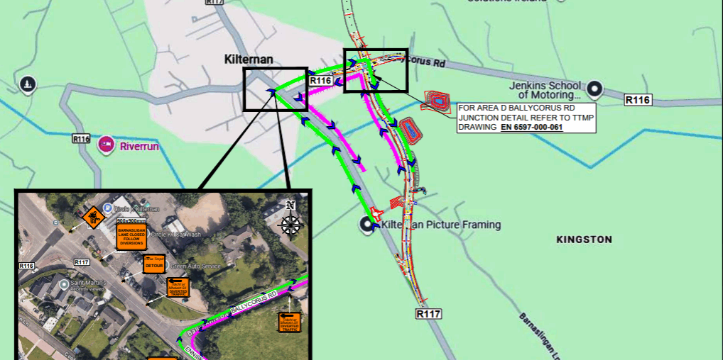Glenamuck District Road project january 2026 barnaslingan lane update