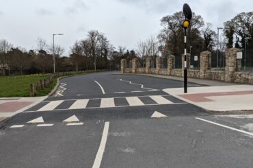 zebra crossing with belisha beacons, example of what is coming to Ballinteer Avenue